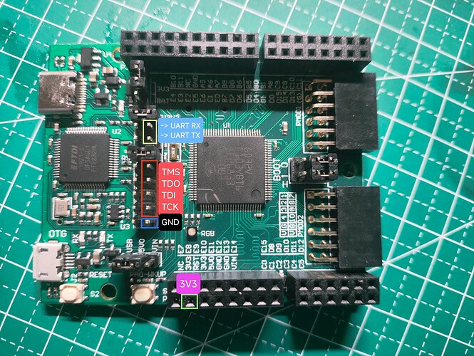 笔者拿到的一块 Nuclei RV-STAR 及其 UART/JTAG 引脚定义