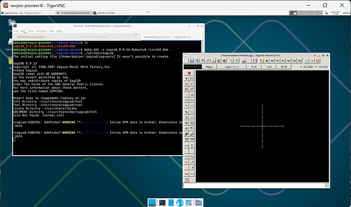 SagCAD 在 Milk-V Pioneer 上成功运行